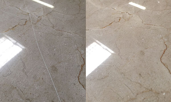 before and after repair marble